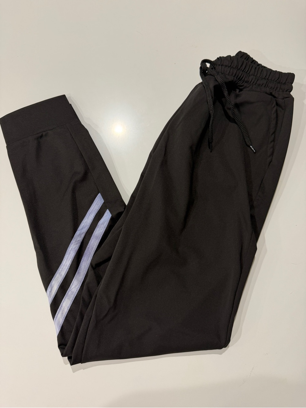 Black Athletic Jogger Pants with Side Stripes